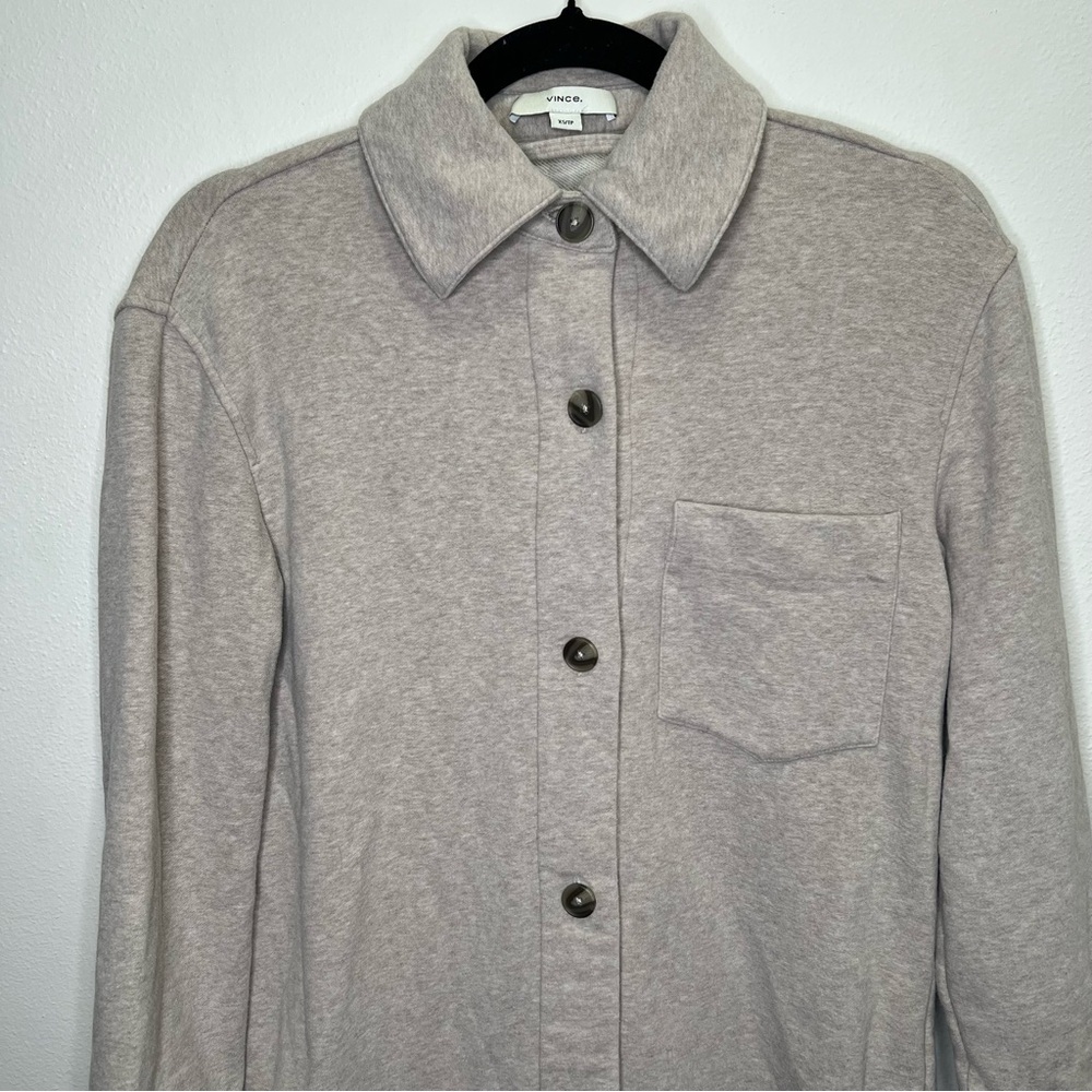 VINCE Womens oversized soft shirt tan jacket shacket size XS - Picture 6 of 13